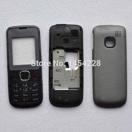 BINYEAE Full Housing Case for Nokia C1-01 Cover Facing Frame + middle + back cover + keypad cell phone part