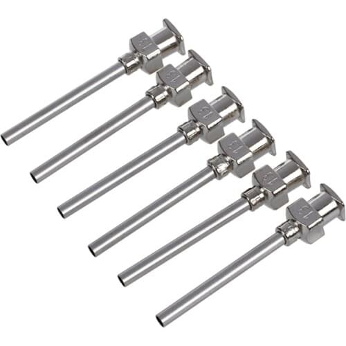 Stainless Steel Luer Lock Industrial Liquid Dispensing Needle Tip, 13 Gauge, 1.81mm ID x 2.26mm OD, 1" Length (Pack of 6)