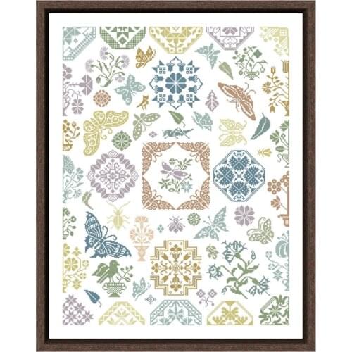 Butterfly Quaker cross stitch package animal 18ct 14ct 11ct cloth cotton thread embroidery DIY handmade needlework