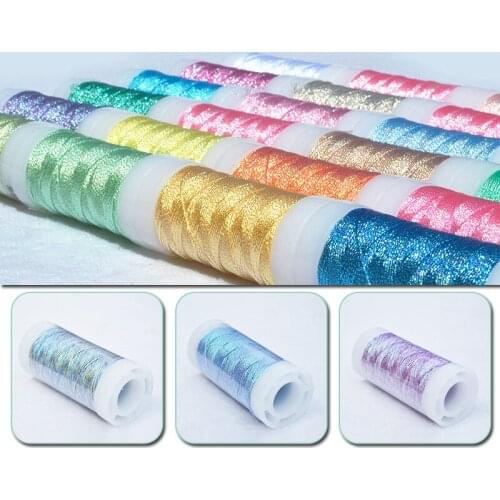 Sewing Thread Fashion Gold Silver Embroidery Thread Skeins Craft Dofferent Gradient Color High Quality Rayon Partner Yarn Knit