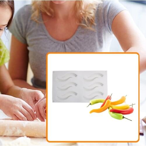 E8BD 12 Cavities Food Grade Silicone Molds Chili Shaped 3D Baking Mould for Chocolate Cupcake Pudding and Mousse Cakes Baking