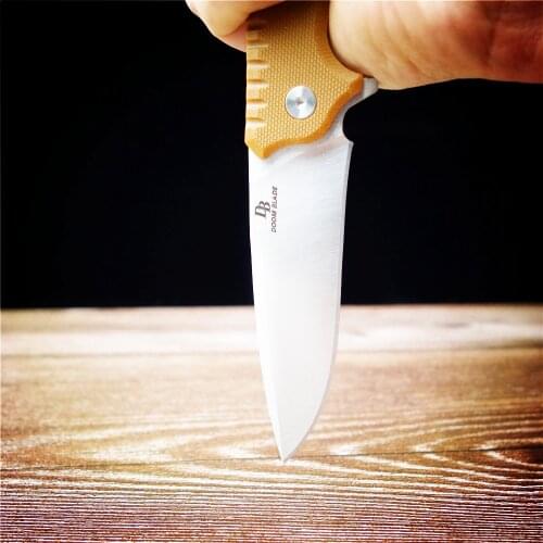 205mm 100% D2 Folding Knife, Pocket Knife, EDC Ball Bearing Quick Opening, G10 Handle, Outdoor Survival Tactical Tool