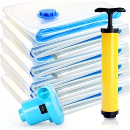 Travel Saving Bag Packages Storage Bag Home Organizer Transparent Border Fold-able Clothing Organizer Seal Compressed Vacuum Bag