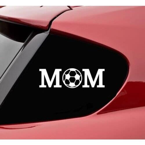 Mom with soccer ball vinyl decal sticker funny sport jersey goal net 15cm