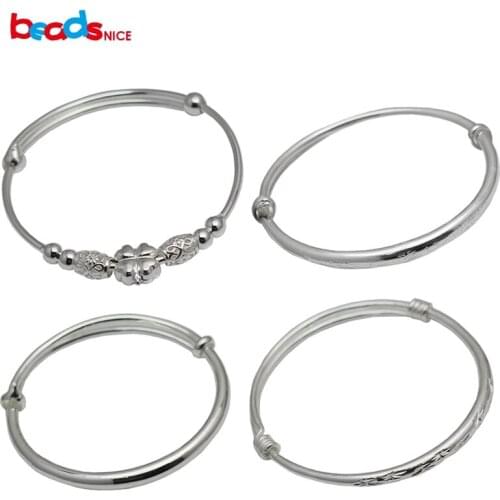 Beadsnice sterling silver adjustable bangle handmade simple bracelet womens gift wedding accessories ID 34736