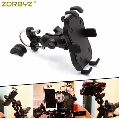 ZORBYZ Adjustable Universal Motorcycle Bike Mobile Phone Handlebar Stand Holder Navigation Bracket