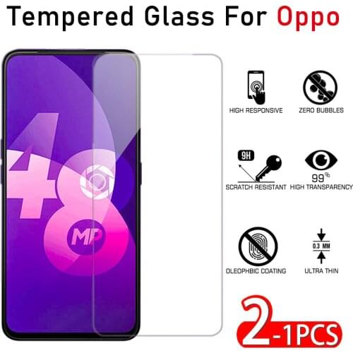 1-2Pcs Tempered Glass For Oppo F11 Pro Realme X Glass Screen Protector FOR Oppo Reno 6.6 6.4 9H Premium Tempered Glass