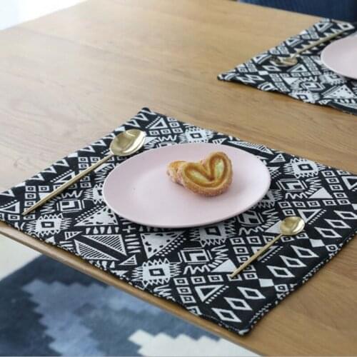 1pc Cotton Linen Simple Placemat For Dining Table Tableware Pad Mat Table Mat Placemats Pads Bowl Coaster Decoration