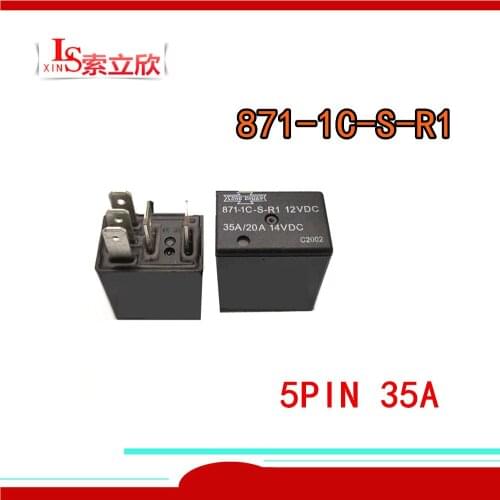 10PCS/LOT 100%Original NEW Automobile relay 871-1C-S-R1 12VDC 871-1C-S-R1-12V 871 1C S R1 35A 5PIN