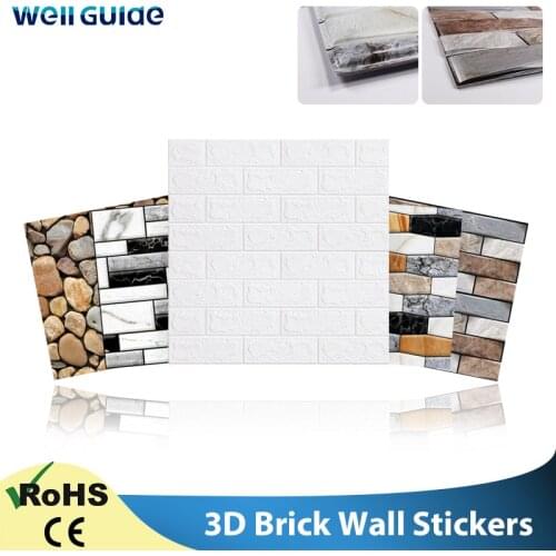 3D Wallpaper 70cm*77cm DIY 3D Brick stone pattern wall paper Self-Adhesive Waterproof Wall Stickers for living room Wall Papers