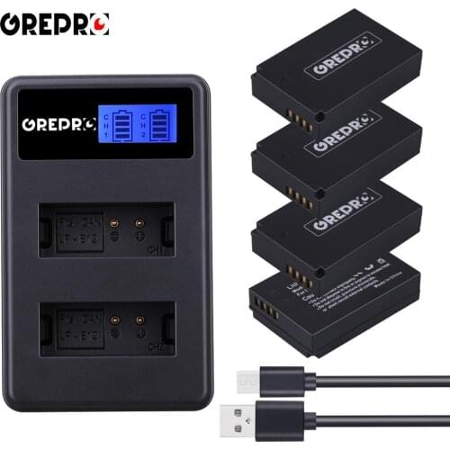 4Pcs LP-E12 LPE12 Battery + LCD USB LP E12 Charger for Canon EOS M M10 M50 M100 Rebel SL1 100D Kiss X7