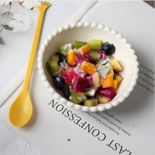 4PCS Plastic Spoon Coffee Icecream Drinks Mixing Spoon With Long Handle Accessories Children Tableware Kitchen Accessories