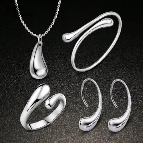 5 Piece/Set Small Jewelry Fashion Simplicity Alloy Water Drop Jewelry Sets For Women Earrings / Rings / Necklaces / Bracelets