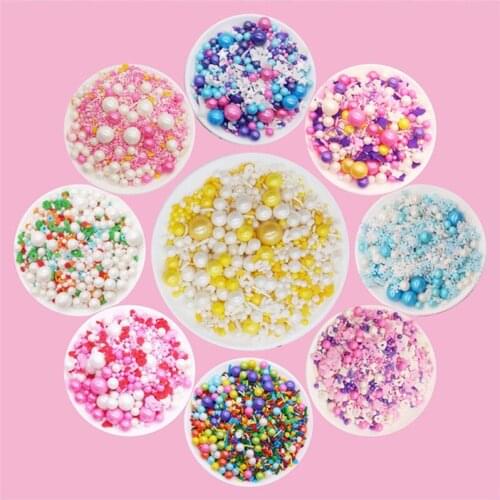 85g Colorful round beads Edible Sugar Beads Pearl Sugar Balls DIY Cake Baking Sprinkle Sugar Balls Wedding Cake Decoration