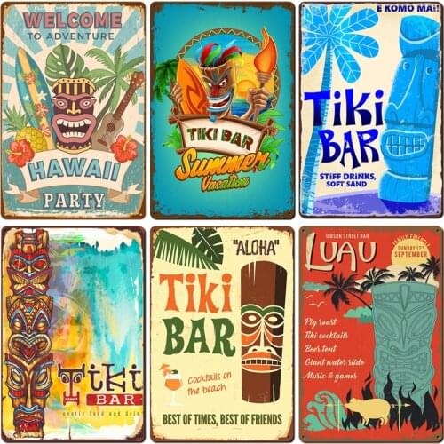 Diamond Painting Aloha Tiki Bar Poster Beach Party Bar Pub Wall Decor Retro Hawaii Surfing Plaques Diamond Embroidery