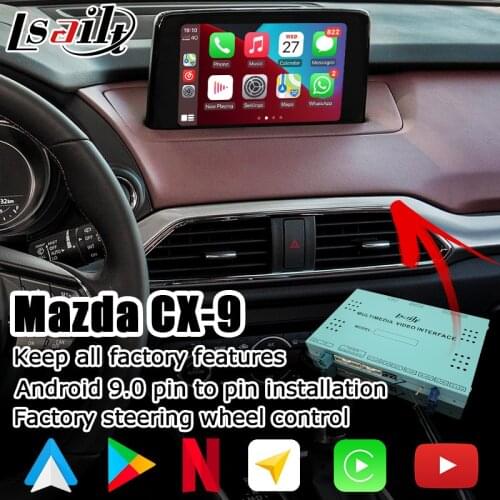 Android / carplay interface box for new Mazda CX-9 with GPS navigation youtube video interface box waze yandex by Lsailt