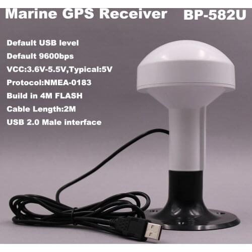 BEITIAN USB Marine GPS receiver,boat ship GNSS Receiver Antenna,9600bps,4M Flash,USB 2.0 connector w/ plastic base,BP-582U