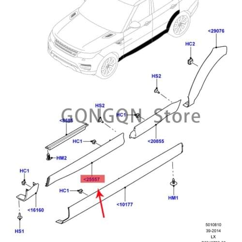 CAR 14 sports front door guard plate, leather grain 2014-2021lan dro ve rra nge rov ers po rt outside door trim front door anti