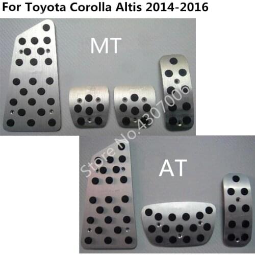 Car styling cover Aluminium alloy foot Gas/petrol/oil Brake Rest trim Pedal For toyota Corolla Altis 2014 2015 2016