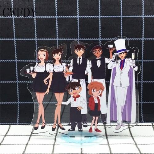 New Anime Detective Conan Keychain Kudo Shinichi Cartoon Figures Acrylic Desk Stand Accessory 15CM Props For Boysfriend Presents