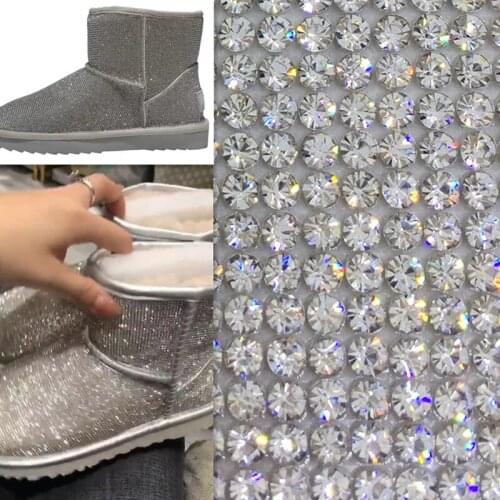 Whole piece 24*40CM ! Snow boots sticky diamond material Flash drill DIY accessories with adhesive can be cut and pasted at will