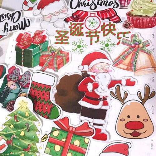 22pcs Christmas stickers DIY scrapbooking album junk journal happy planner decorative stickers