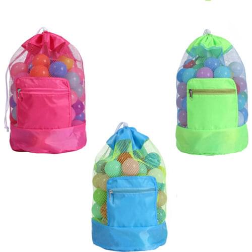 Children Beach Sand Toy Net Bag Folding Sundries Mesh Baby Storage Backpack Protable Mesh Bag Storage Outdoor Swimming Bags