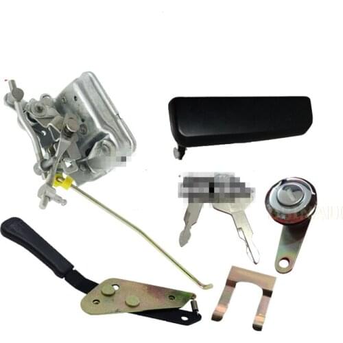 For Kobelco SK60SR 70SR Excavator Cab Door lock assembly Lock block inner grip outer handle Lock cylinder Excavator Accessories