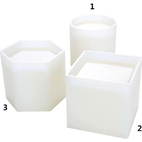 Resin Molds Epoxy Casting Art Molds for DIY Cup Pen Soap Candle Holder Ashtray Flower Cylinder Cuboid Hexagon Round Molds #4O
