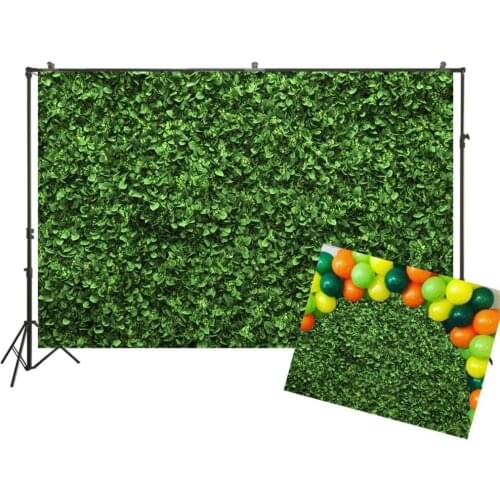 HUAYI Photography Backdrop Birthday Party Baby Shower Child Photo Background Green Grasses Leaves Dessert Cake Table DecorW-2098