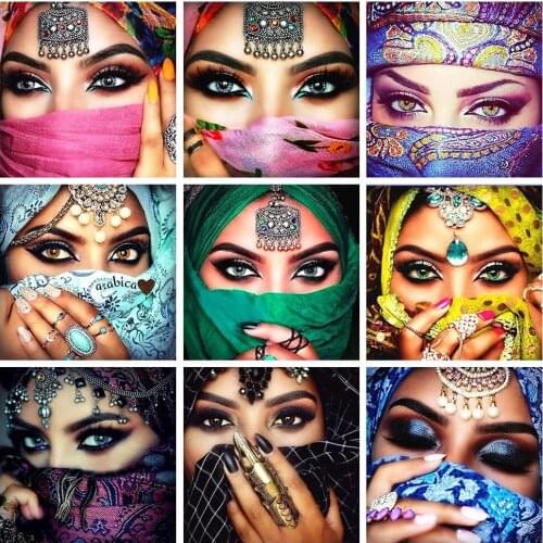 Wen Zuan Diamond Painting Woman Mosaic Cross Stitch Drill Full Square Rhinestones Diamond Art Embroidery Portrait Home Decor