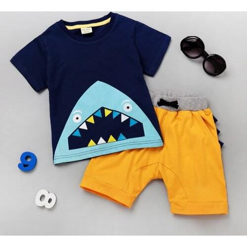 100% cotton baby boys clothing set 2020 summer kids suits boy sets 2pcs suit children clothes t shirt + pants 1-4Y