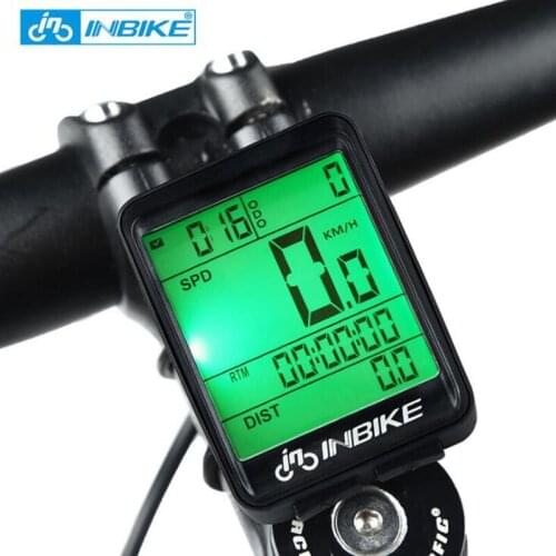 INBIKE Waterproof Mountain Bike Computer Bike Speedometer Wireless Wired Odometer Riding Watch LED Screen English Version