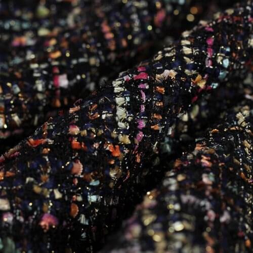 Red Raspberry Italy Colourful Fil-Lumiere Tweed Fabric Garment Material Women Jacket Dress Coat Sewing Cloth Tailor Freeshipping