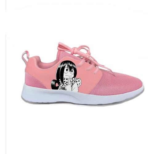 Anime Manga My Hero Academia Asui Tsuyu Froppy Sport Running Shoes Casual Breathable Lightweight 3D Print Female Women Sneakers