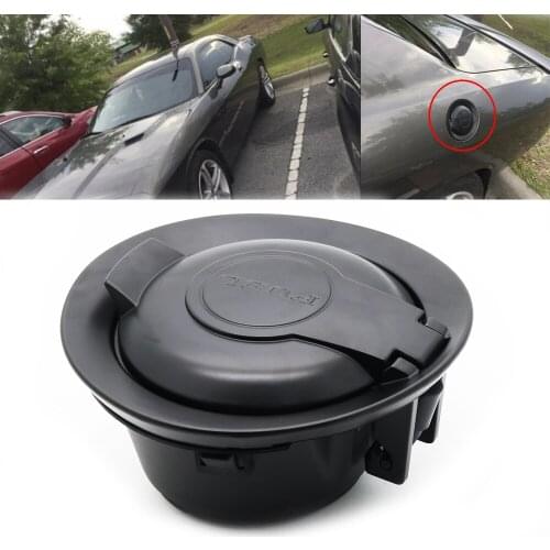 1 Pcs Gas Fuel Filler Door Cover Matte Black Edition Fuel Filler Door For Dodge Challenger 2008-2015