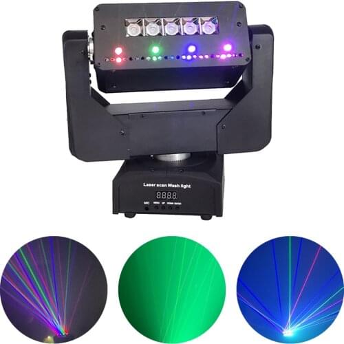 Beam Laser Strobe 3IN1 Unlimited Rotate Moving Head Light LED Stage Effect Light For DJ Disco Bar Party DMX512 Sound Control