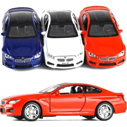 1:32 Simulation Bmw M6 Alloy Car Metal Door Coupe Model Sound And Light Pull Back Toy Car Model Collection Decoration Boy Gift
