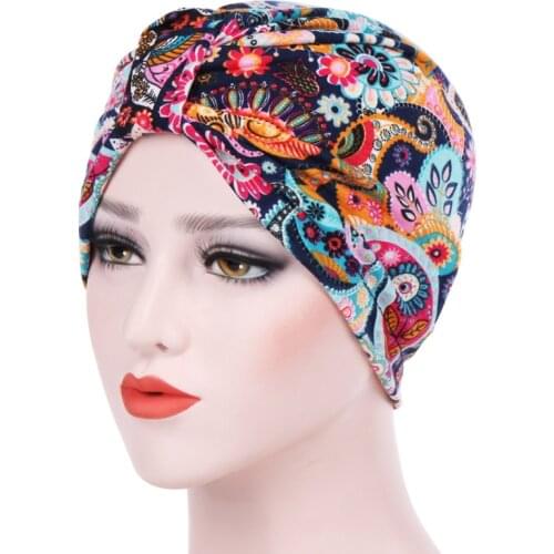 Muslim turban bonnet for woman Pastoral Cashew cotton inner hijabs arab head wraps turban femme musulman women underscarf caps