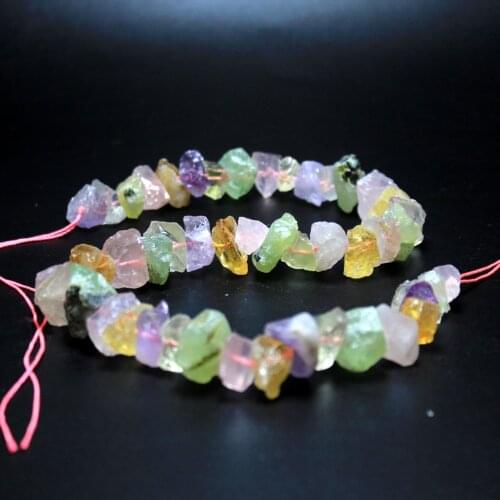 AAA+ Unpolished Irregular Shape Mix Natural Stone Beads For Jewelry Making Diy Bracelet Crystal Quartz Beads Strand 15.5