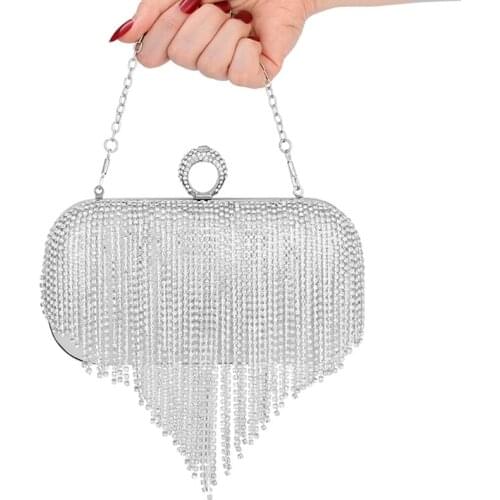 New Female Tassel Handbag Large Capacity Ladies Evening Bag Popular Women Clutch Purse Luxury Designer Party Bag pochette femme