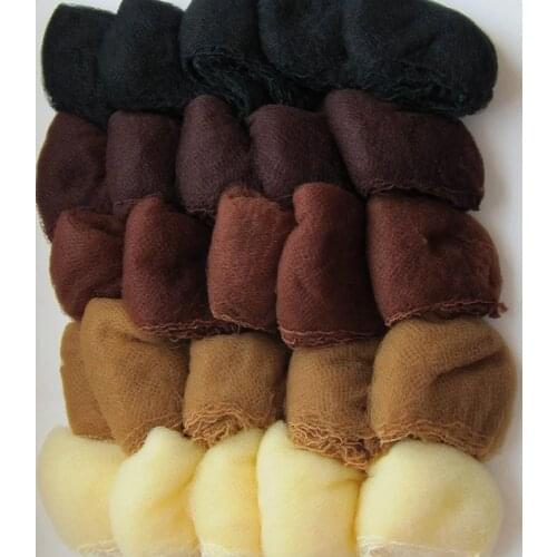 Whole sale 500pcs hairnet 5mm nylon hair nets invisible disposable hair net 20inch five colors mix black,dark brown,brown,blonde