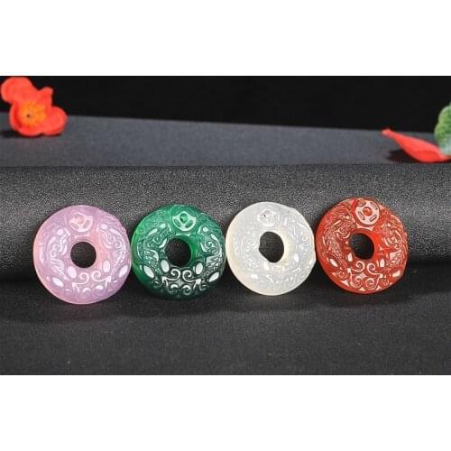 1PC Natural Green Agate Pixiu Jade Pendnat Necklace Chalcedony Carved Charm Jewellery Fashion Amulet for Men Women Lucky Gifts