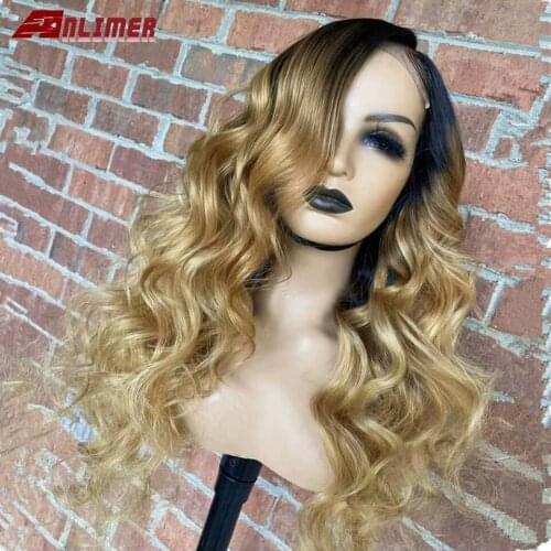 1b/27 Blonde Brazilian Body Wave Wig Ombre 5x5'' Silk Top Lace Front Human Hair Wigs Honey Blonde Ombre Side Part Lace Front Wig