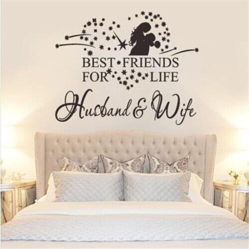 Buy Home Decor Letter Best Friends Lovers Heart Vinyl Wall Sticker decoration Decal sweet Wedding Bedroom home Decal decor HY598