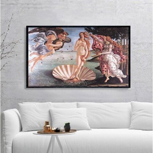 Classic Famous Painting Botticellis Birth of Venus Poster Print on Canvas Wall Art Painting for Living Room Home Decor No Frame