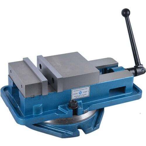 Precision milling machine angle-fixed vise, heavy-duty machine flat-nose pliers, 4 inches, with rotating base