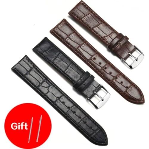 Watchbands Quality Leather Watch Band straps 12mm 14mm 16mm 18mm 20mm 22mm Watch accessories Women Men Brown Black Belt band