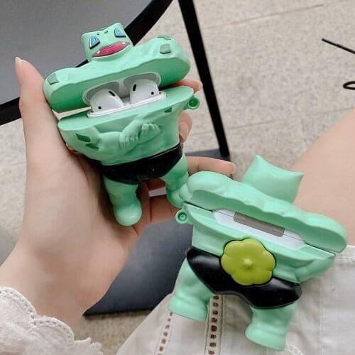 Little Green Monster Silicone Case for Airpods 1 2 Cartoon Cute Case for Apple Airpods Pro Wireless Earphone Cover Charging Box