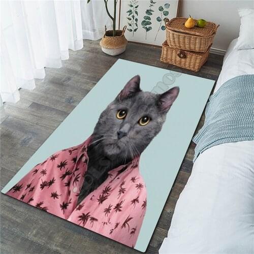 Funny Mr. Cat Area Rug 3D All Over Printed Non-slip Mat Dining Room Living Room Soft Bedroom Carpet